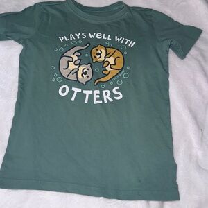 Life Is Good Kids Tee with Otter Design - Green